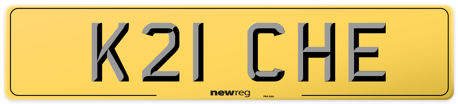 K21 CHE Rear Number Plate