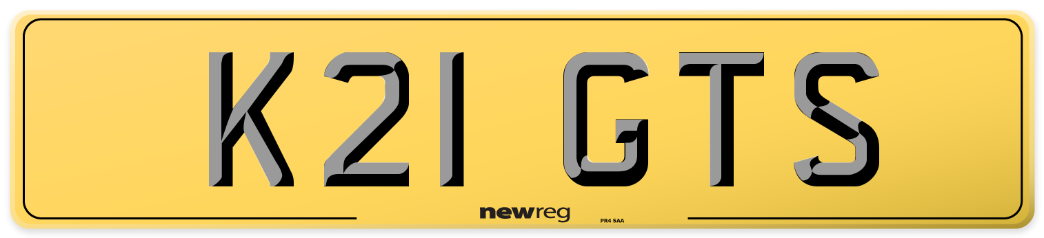 K21 GTS Rear Number Plate