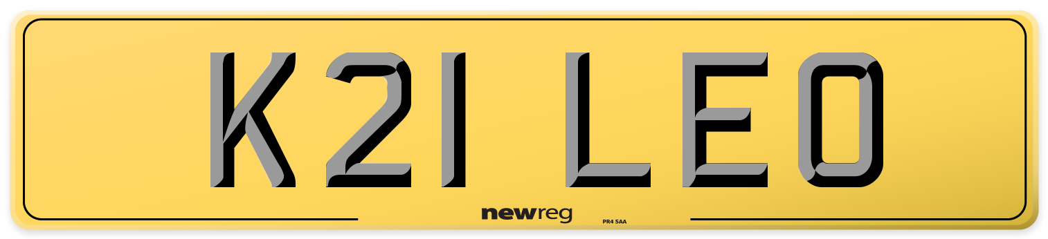 K21 LEO Rear Number Plate