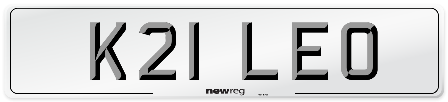 K21 LEO Front Number Plate