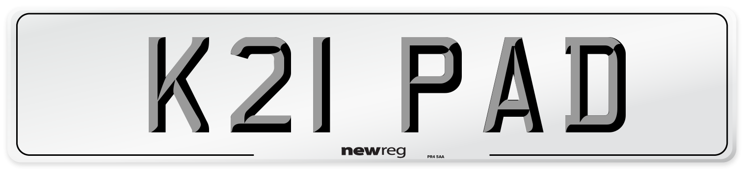 K21 PAD Front Number Plate