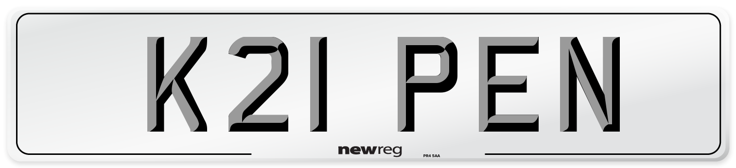 K21 PEN Front Number Plate
