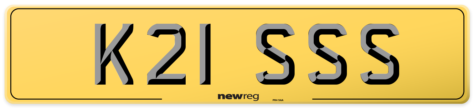 K21 SSS Rear Number Plate