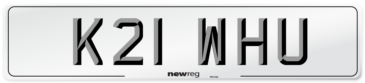 K21 WHU Front Number Plate