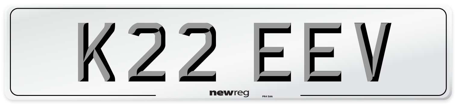 K22 EEV Front Number Plate