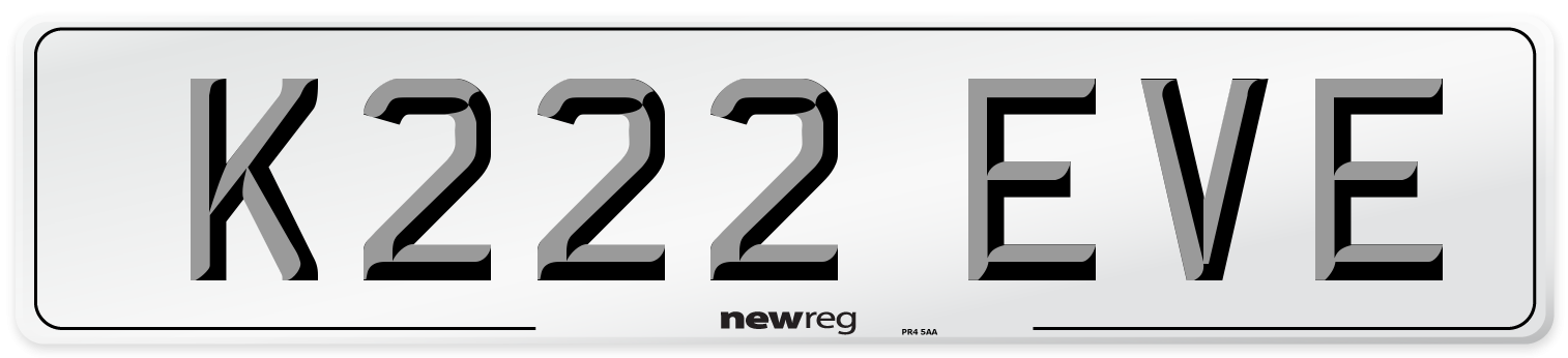 K222 EVE Front Number Plate