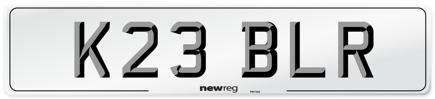 K23 BLR Front Number Plate