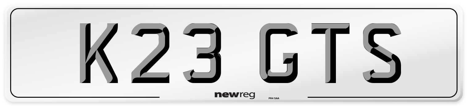 K23 GTS Front Number Plate