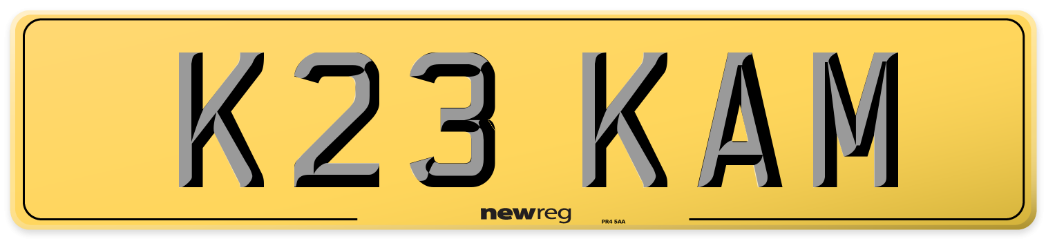 K23 KAM Rear Number Plate