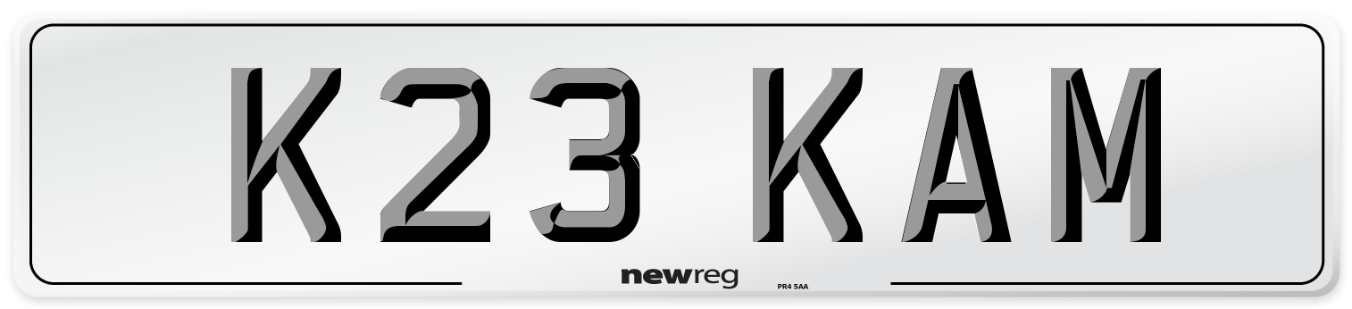 K23 KAM Front Number Plate