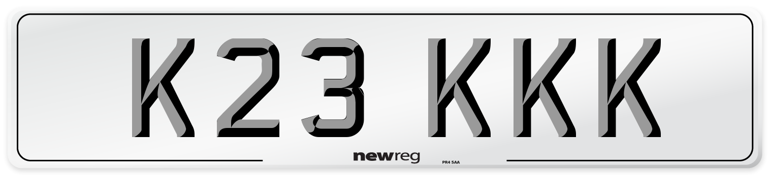K23 KKK Front Number Plate