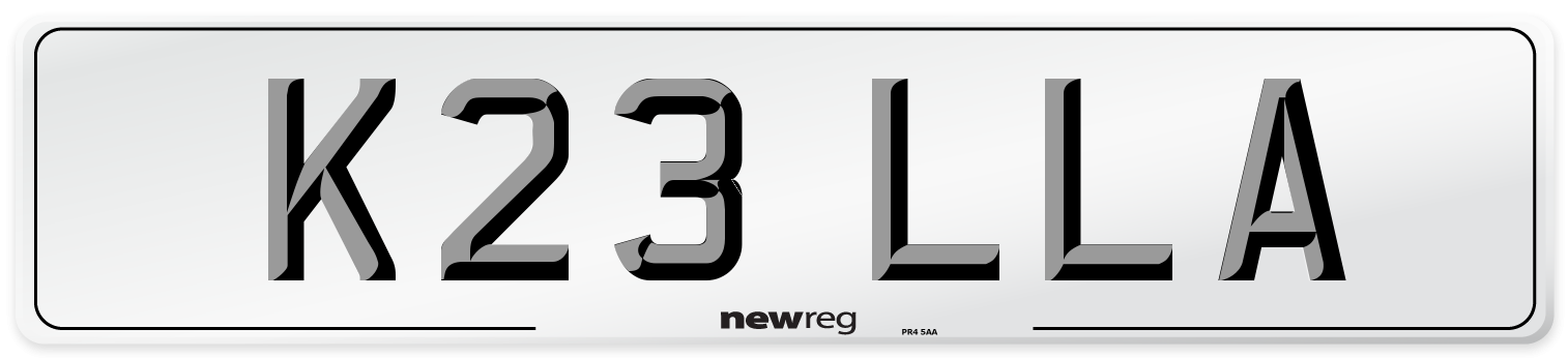 K23 LLA Front Number Plate
