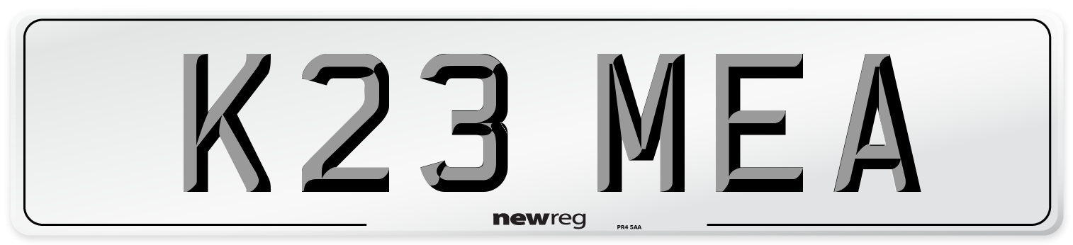 K23 MEA Front Number Plate