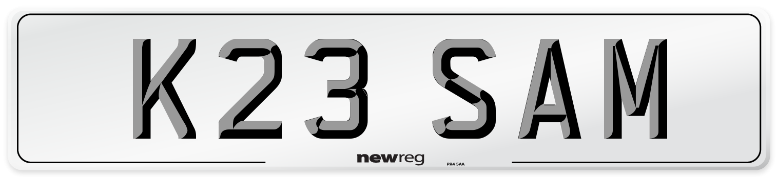 K23 SAM Front Number Plate