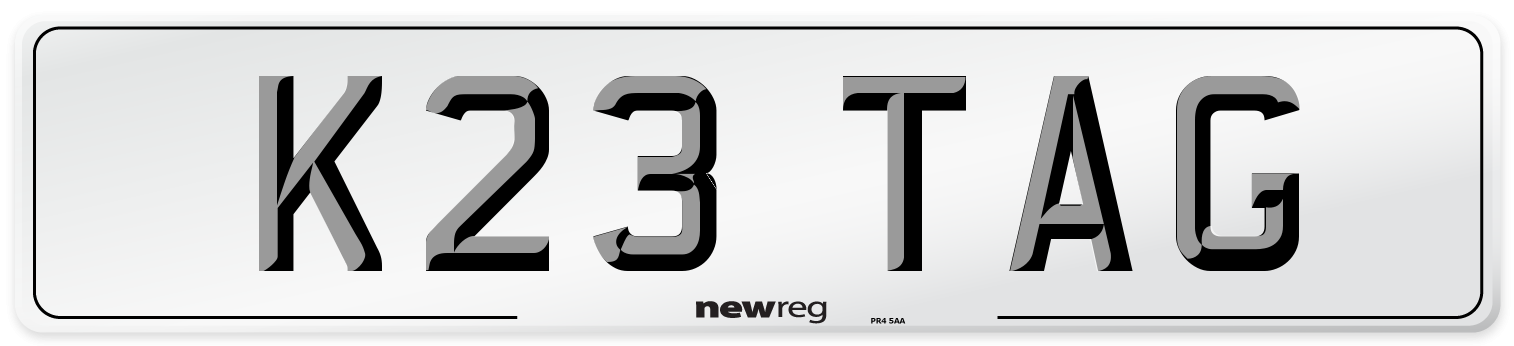 K23 TAG Front Number Plate