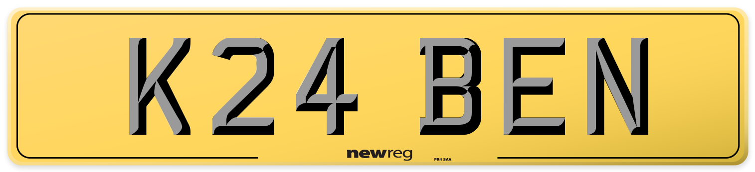 K24 BEN Rear Number Plate