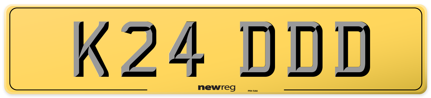 K24 DDD Rear Number Plate
