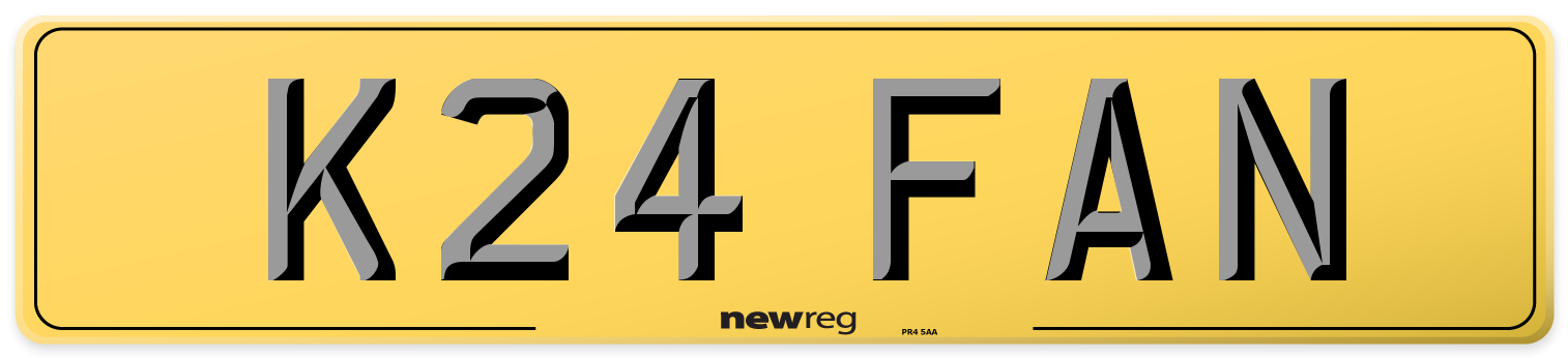 K24 FAN Rear Number Plate