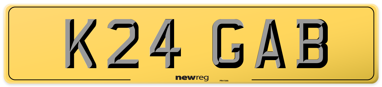 K24 GAB Rear Number Plate