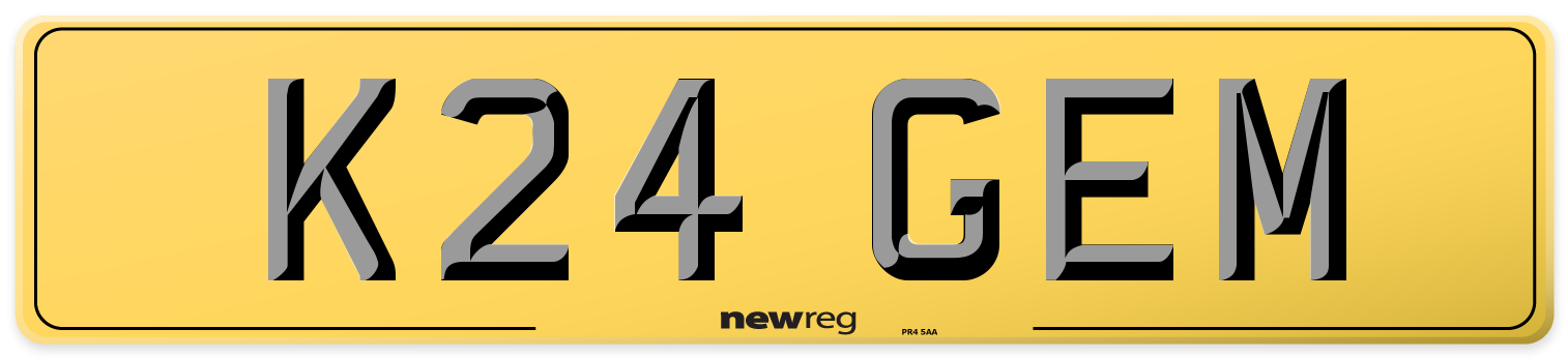 K24 GEM Rear Number Plate