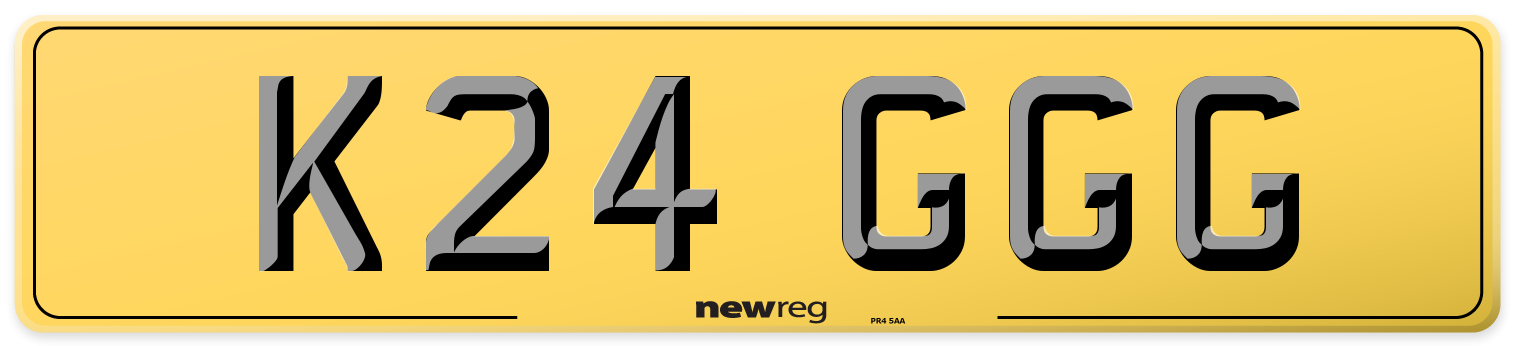 K24 GGG Rear Number Plate