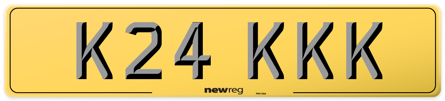 K24 KKK Rear Number Plate