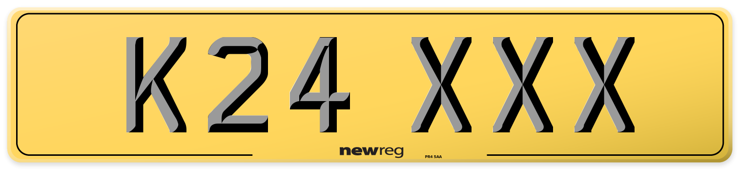 K24 XXX Rear Number Plate