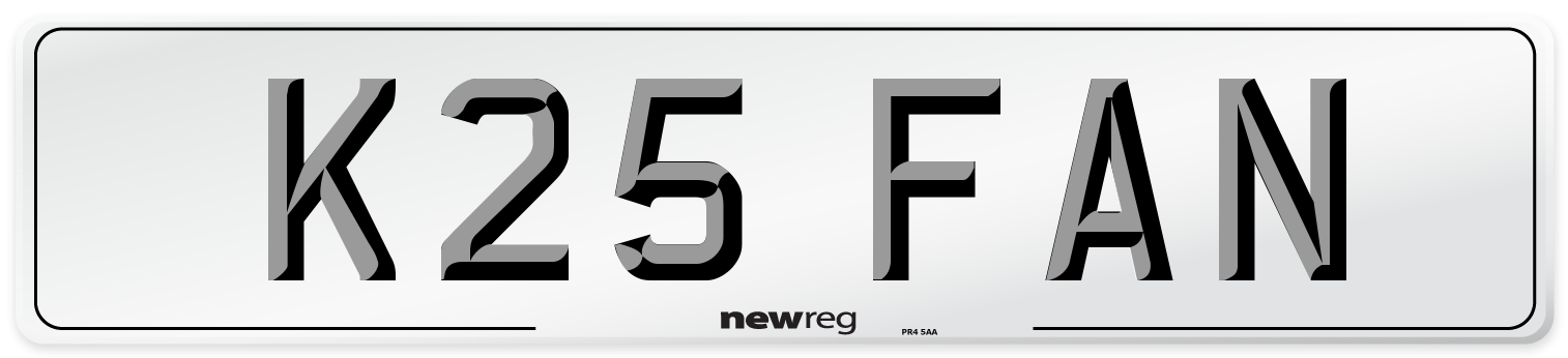 K25 FAN Front Number Plate