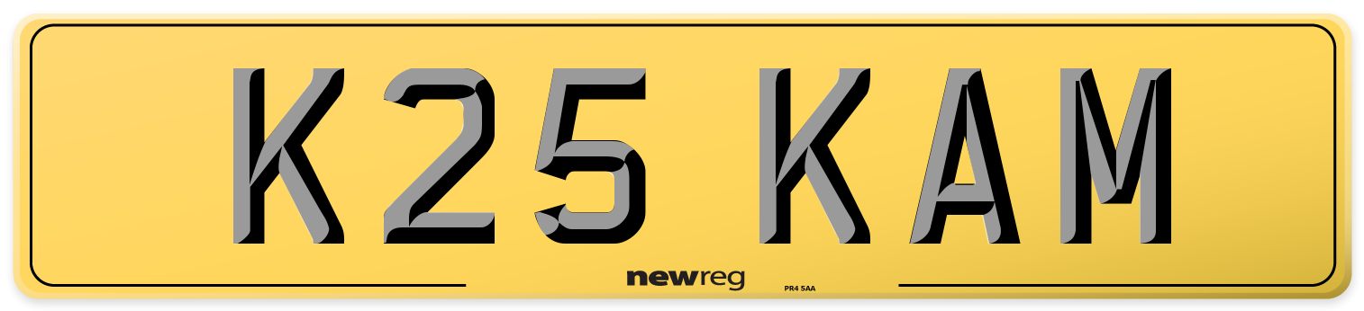 K25 KAM Rear Number Plate
