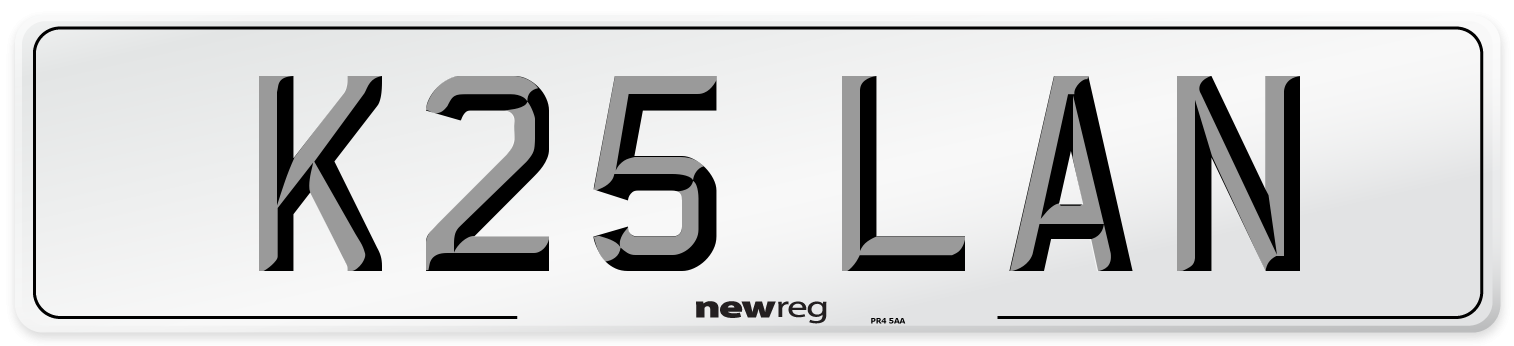 K25 LAN Front Number Plate