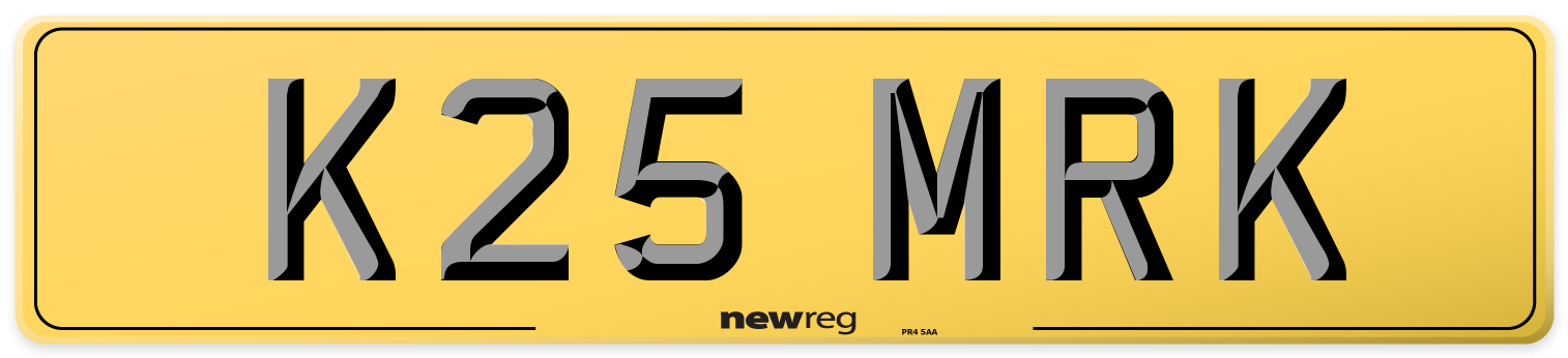 K25 MRK Rear Number Plate