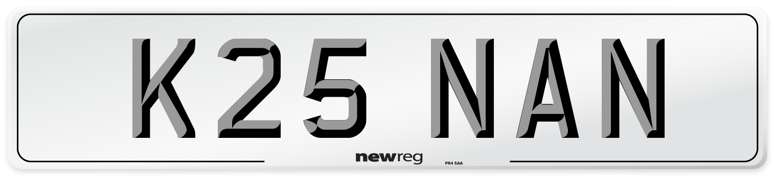 K25 NAN Front Number Plate