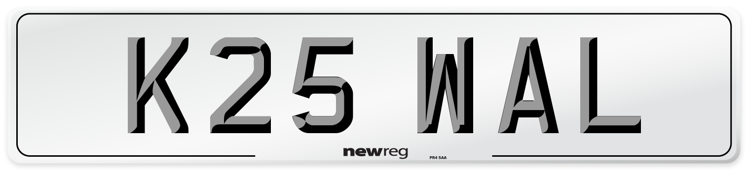 K25 WAL Front Number Plate