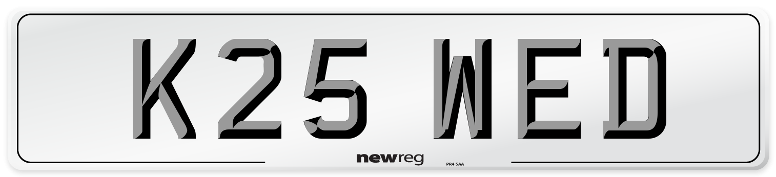 K25 WED Front Number Plate