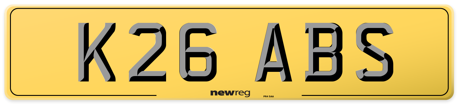 K26 ABS Rear Number Plate