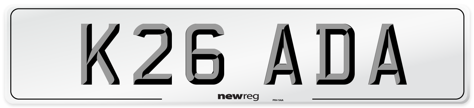 K26 ADA Front Number Plate