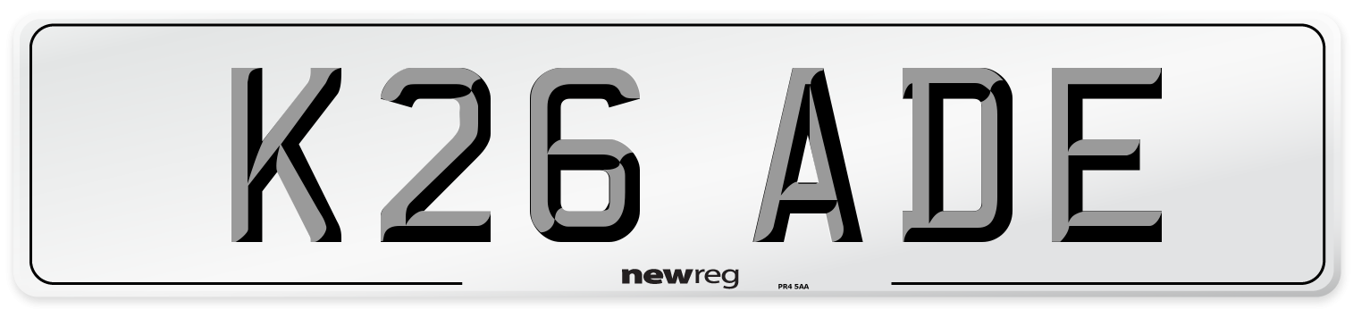 K26 ADE Front Number Plate