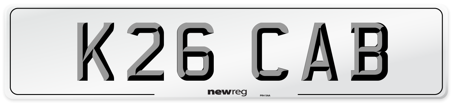 K26 CAB Front Number Plate