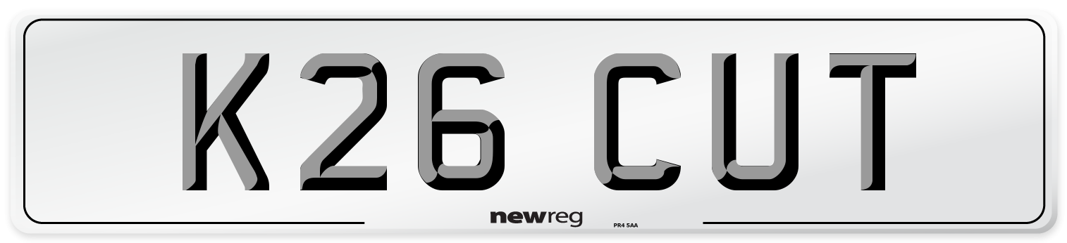 K26 CUT Front Number Plate