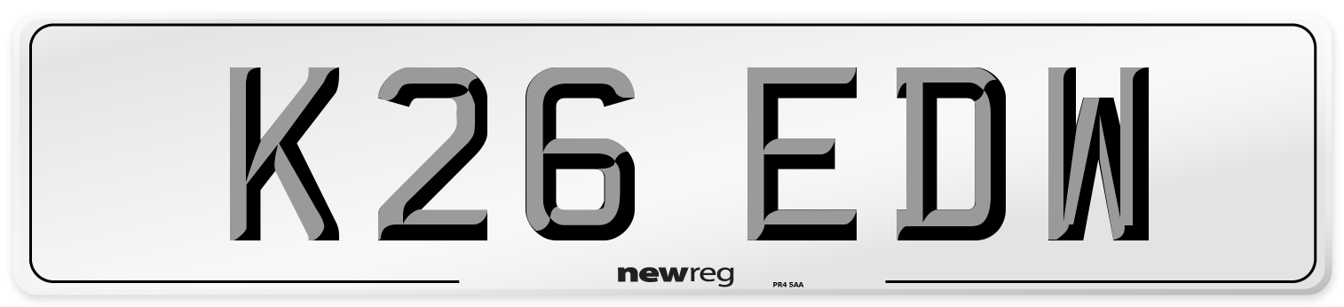 K26 EDW Front Number Plate