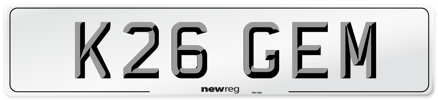 K26 GEM Front Number Plate
