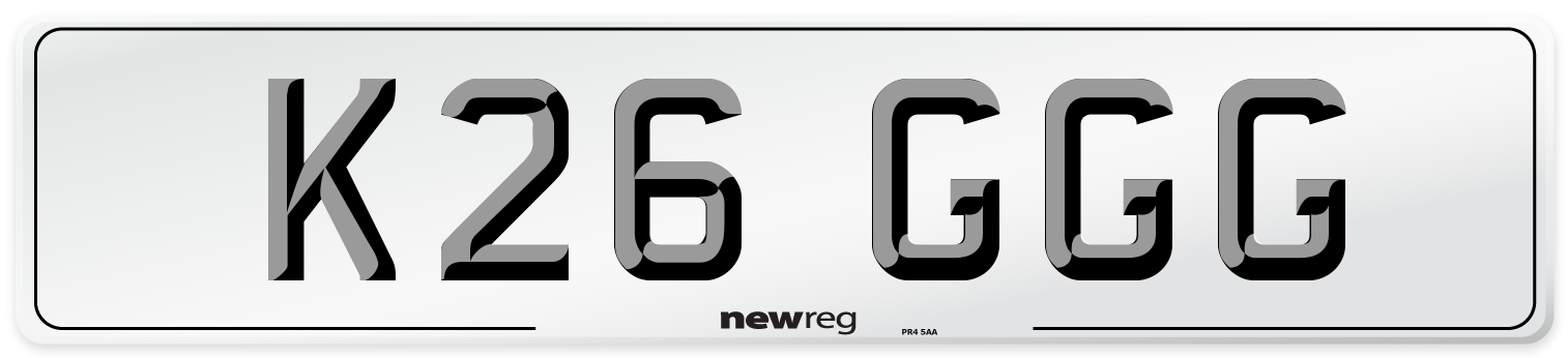 K26 GGG Front Number Plate