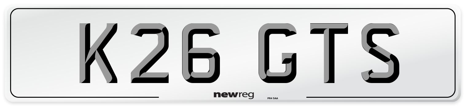 K26 GTS Front Number Plate