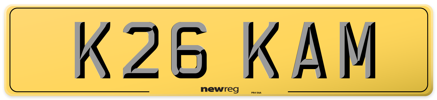 K26 KAM Rear Number Plate