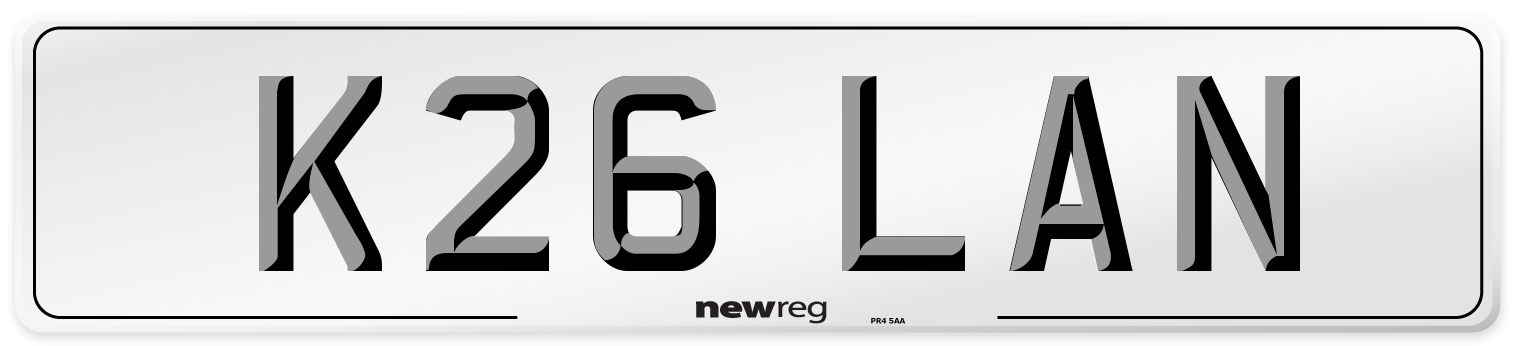 K26 LAN Front Number Plate
