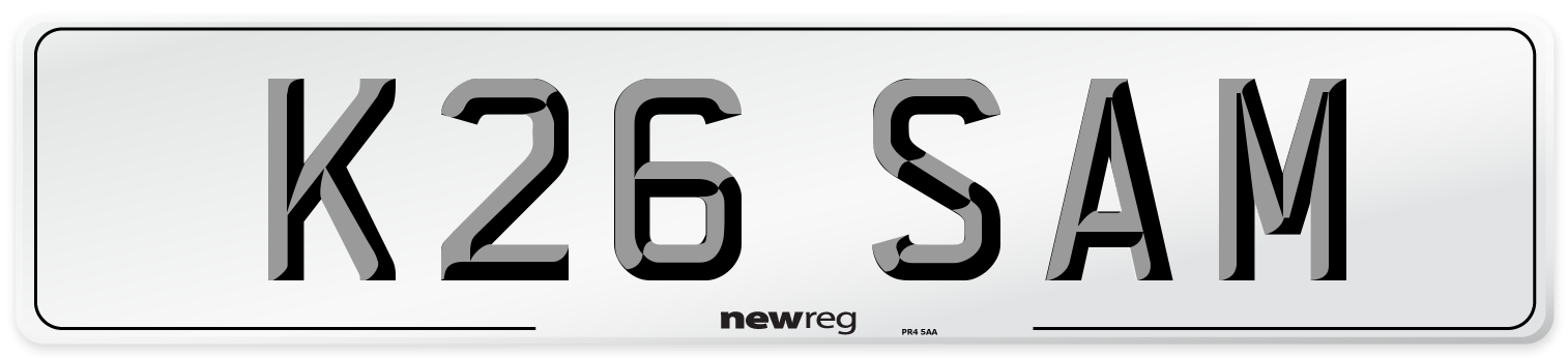 K26 SAM Front Number Plate