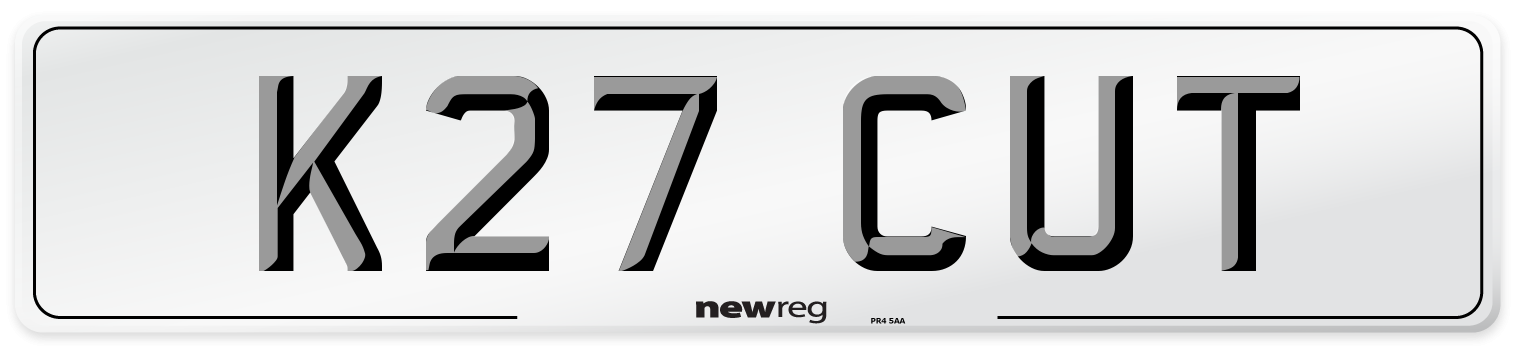 K27 CUT Front Number Plate