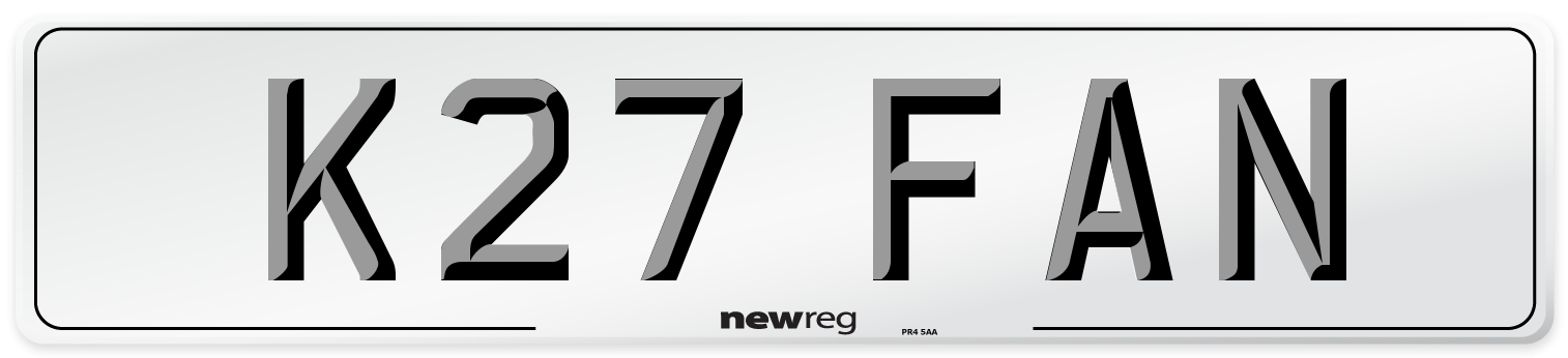 K27 FAN Front Number Plate