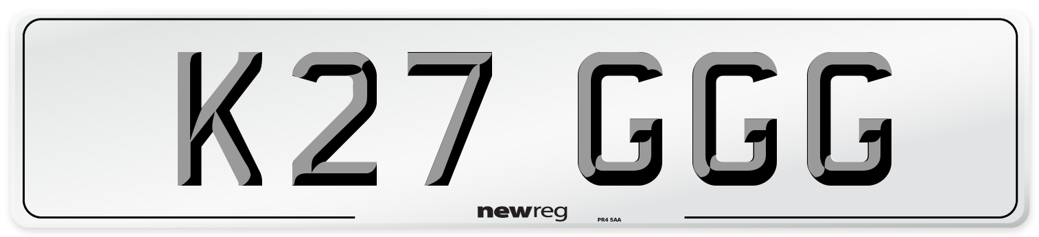 K27 GGG Front Number Plate