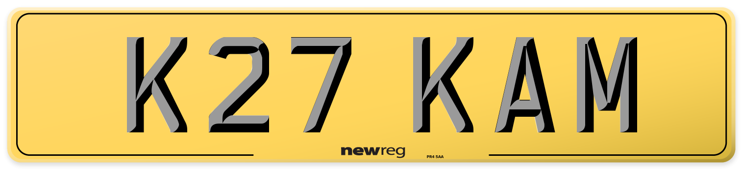 K27 KAM Rear Number Plate